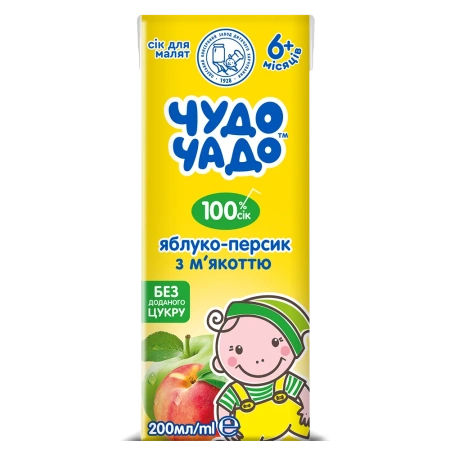 ЧУДО-ЧАДО Сок яблоко- персик с мякотью 200мл